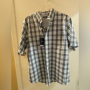 Izod Plaid Button-Up in Light Blue, Navy, Cream, Red NWT